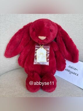Jellycat Bashful Luxe Bunny Scarlett - Medium - Authentic - BNWT - Fast Ship